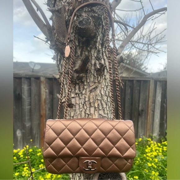 Chanel iridescent, mini rectangle bronze/copper hardware bag - Picture 13 of 13